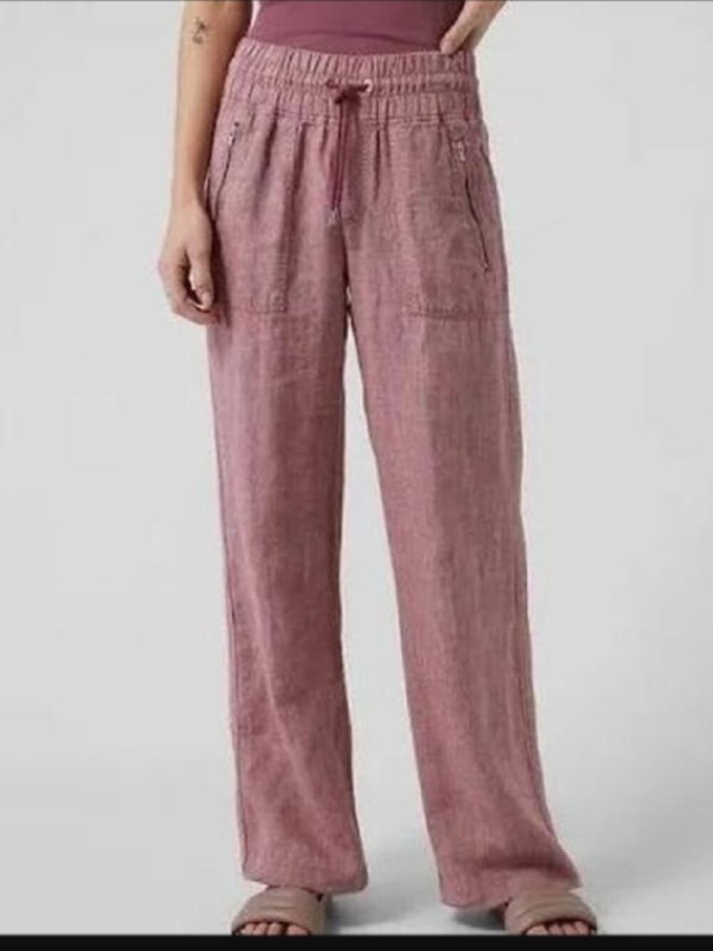 NWT Athleta Cabo Linen Wide Leg Pant 6